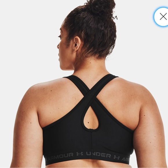 Under Armour Women’s Armour Mid-Crossback Sports Bra, Black, Size 3X - NWT! - Picture 2 of 6